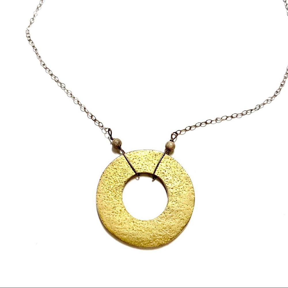 Mixed Metals Pendant Necklace
